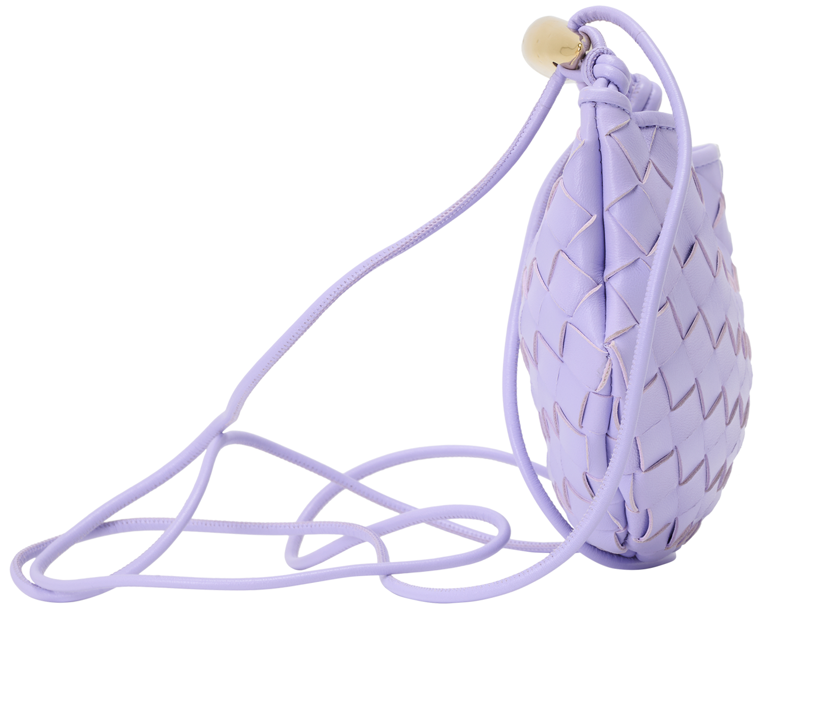 Intrecciato Baby Sardine, &pound;1,200, Handbags, Purple, Leather, Side view